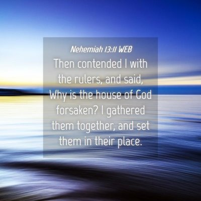 Picture 04 - Nehemiah 13:11 WEB - Then contended I with the rulers, and said, Why - Bible Verse Picture
