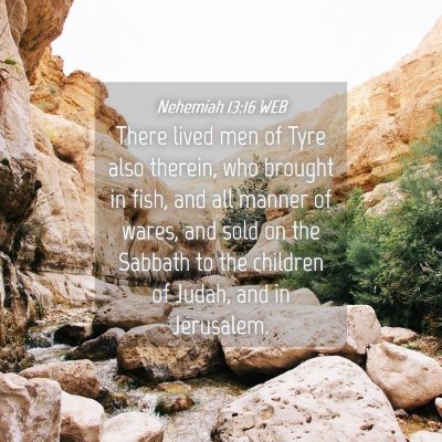 Picture 04 - Nehemiah 13:16 WEB - There lived men of Tyre also therein, who brought - Bible Verse Picture