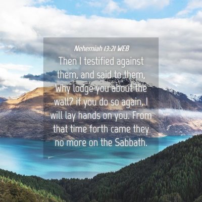 Picture 04 - Nehemiah 13:21 WEB - Then I testified against them, and said to them, - Bible Verse Picture