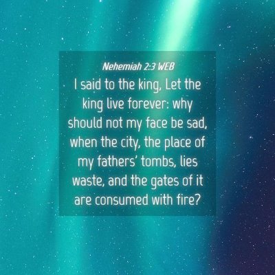 Picture 04 - Nehemiah 2:3 WEB - I said to the king, Let the king live forever: - Bible Verse Picture