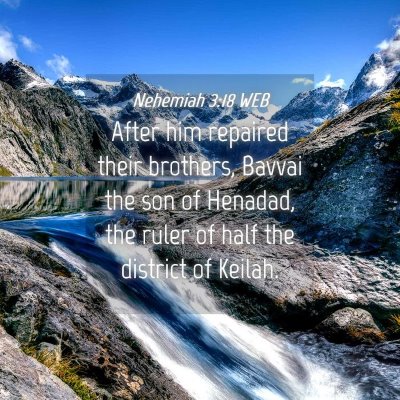 Picture 04 - Nehemiah 3:18 WEB - After him repaired their brothers, Bavvai the son - Bible Verse Picture