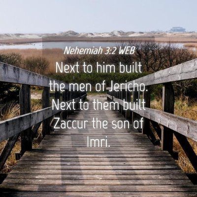 Picture 04 - Nehemiah 3:2 WEB - Next to him built the men of Jericho. Next to - Bible Verse Picture