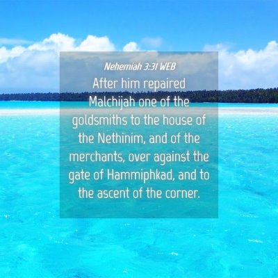 Picture 04 - Nehemiah 3:31 WEB - After him repaired Malchijah one of the - Bible Verse Picture