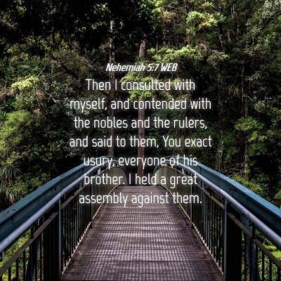 Picture 04 - Nehemiah 5:7 WEB - Then I consulted with myself, and contended with - Bible Verse Picture