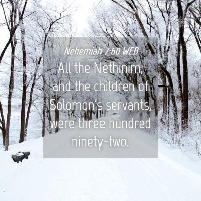 Picture 04 - Nehemiah 7:60 WEB - All the Nethinim, and the children of Solomon's - Bible Verse Picture