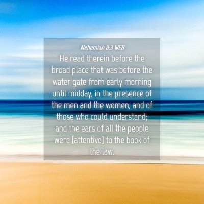 Picture 04 - Nehemiah 8:3 WEB - He read therein before the broad place that was - Bible Verse Picture