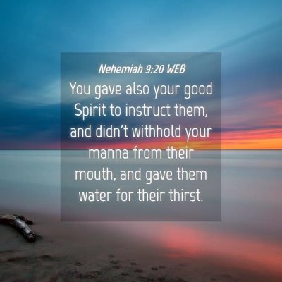 Picture 04 - Nehemiah 9:20 WEB - You gave also your good Spirit to instruct them, - Bible Verse Picture