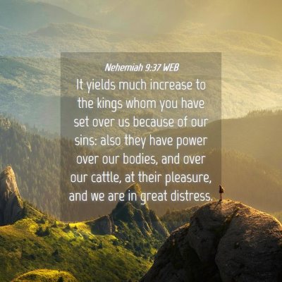 Picture 04 - Nehemiah 9:37 WEB - It yields much increase to the kings whom you - Bible Verse Picture