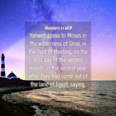 Picture 04 - Numbers 1:1 WEB - Yahweh spoke to Moses in the wilderness of Sinai, - Bible Verse Picture