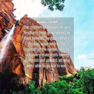 Picture 04 - Numbers 1:20 WEB - The children of Reuben, Israel's firstborn, their - Bible Verse Picture