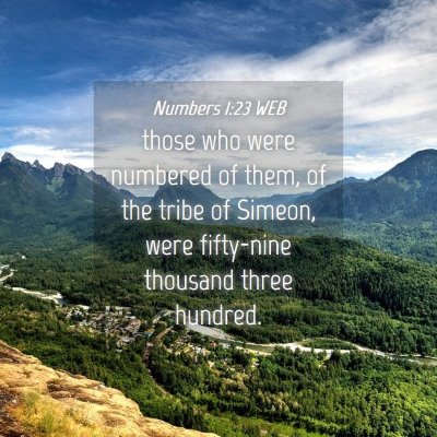 Picture 04 - Numbers 1:23 WEB - those who were numbered of them, of the tribe of - Bible Verse Picture