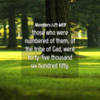 Picture 04 - Numbers 1:25 WEB - those who were numbered of them, of the tribe of - Bible Verse Picture