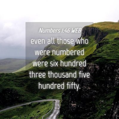 Picture 04 - Numbers 1:46 WEB - even all those who were numbered were six hundred - Bible Verse Picture
