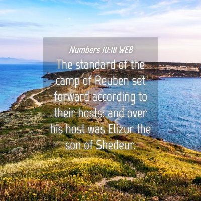 Picture 04 - Numbers 10:18 WEB - The standard of the camp of Reuben set forward - Bible Verse Picture