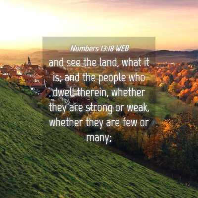 Picture 04 - Numbers 13:18 WEB - and see the land, what it is; and the people who - Bible Verse Picture