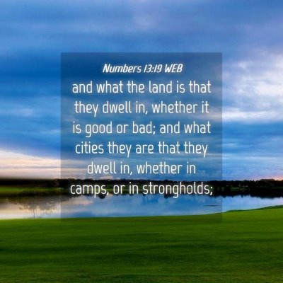 Picture 04 - Numbers 13:19 WEB - and what the land is that they dwell in, whether - Bible Verse Picture