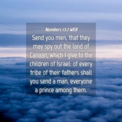 Picture 04 - Numbers 13:2 WEB - Send you men, that they may spy out the land of - Bible Verse Picture