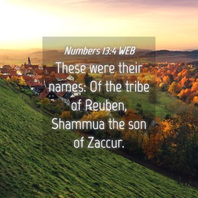 Picture 04 - Numbers 13:4 WEB - These were their names: Of the tribe of Reuben, - Bible Verse Picture
