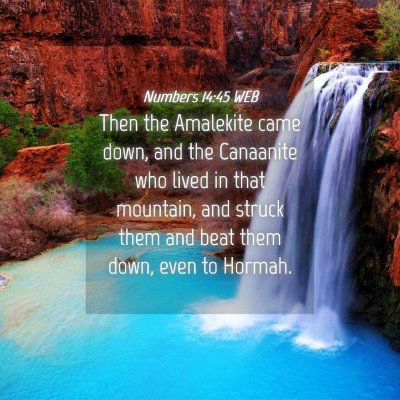 Picture 04 - Numbers 14:45 WEB - Then the Amalekite came down, and the Canaanite - Bible Verse Picture