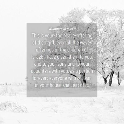Picture 04 - Numbers 18:11 WEB - This is your: the heave-offering of their gift, - Bible Verse Picture