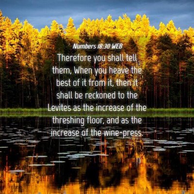 Picture 04 - Numbers 18:30 WEB - Therefore you shall tell them, When you heave the - Bible Verse Picture