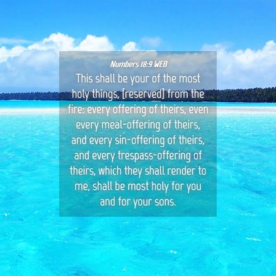 Picture 04 - Numbers 18:9 WEB - This shall be your of the most holy things, - Bible Verse Picture