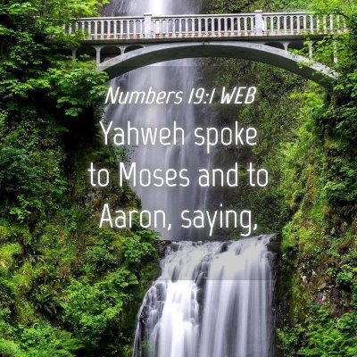 Picture 04 - Numbers 19:1 WEB - Yahweh spoke to Moses and to Aaron, - Bible Verse Picture