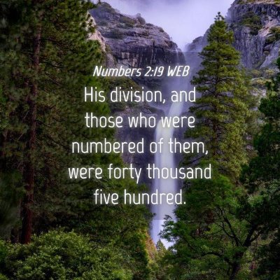 Picture 04 - Numbers 2:19 WEB - His division, and those who were numbered of - Bible Verse Picture