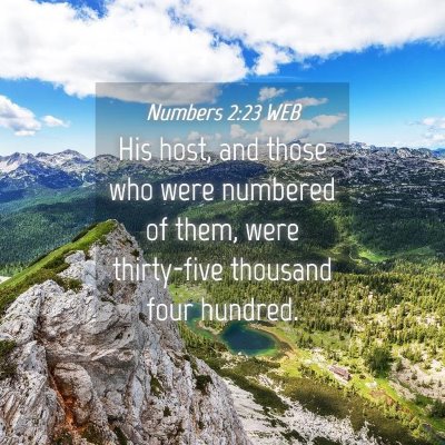 Picture 04 - Numbers 2:23 WEB - His host, and those who were numbered of them, - Bible Verse Picture