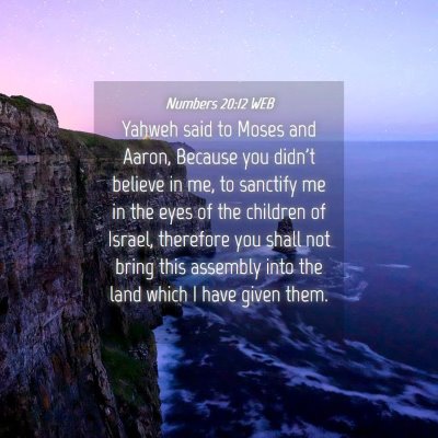 Picture 04 - Numbers 20:12 WEB - Yahweh said to Moses and Aaron, Because you - Bible Verse Picture
