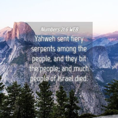 Picture 04 - Numbers 21:6 WEB - Yahweh sent fiery serpents among the people, and - Bible Verse Picture