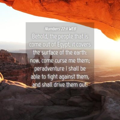 Picture 04 - Numbers 22:11 WEB - Behold, the people that is come out of Egypt, it - Bible Verse Picture