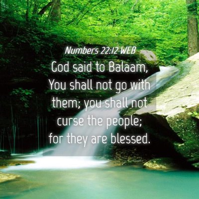 Picture 04 - Numbers 22:12 WEB - God said to Balaam, You shall not go with them; - Bible Verse Picture