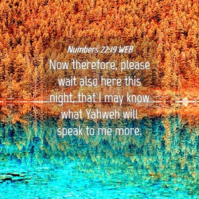Picture 04 - Numbers 22:19 WEB - Now therefore, please wait also here this night, - Bible Verse Picture