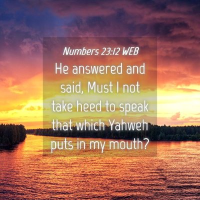 Picture 04 - Numbers 23:12 WEB - He answered and said, Must I not take heed to - Bible Verse Picture