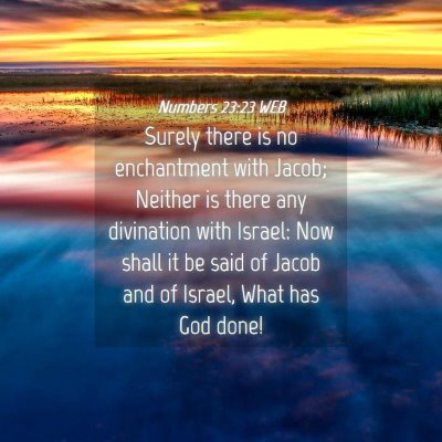 Picture 04 - Numbers 23:23 WEB - Surely there is no enchantment with Jacob; - Bible Verse Picture