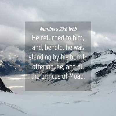 Picture 04 - Numbers 23:6 WEB - He returned to him, and, behold, he was standing - Bible Verse Picture