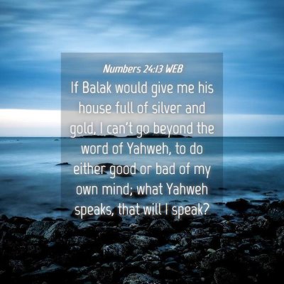 Picture 04 - Numbers 24:13 WEB - If Balak would give me his house full of silver - Bible Verse Picture