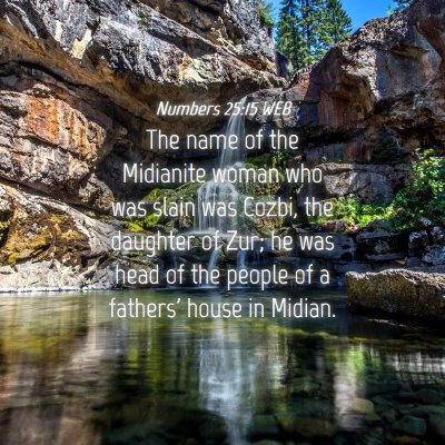 Picture 04 - Numbers 25:15 WEB - The name of the Midianite woman who was slain was - Bible Verse Picture