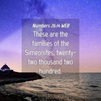 Picture 04 - Numbers 26:14 WEB - These are the families of the Simeonites, - Bible Verse Picture