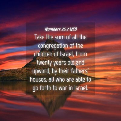 Picture 04 - Numbers 26:2 WEB - Take the sum of all the congregation of the - Bible Verse Picture