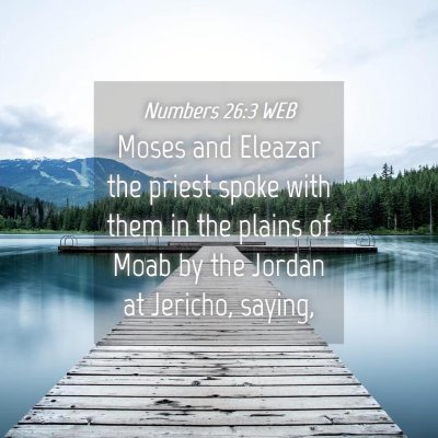 Picture 04 - Numbers 26:3 WEB - Moses and Eleazar the priest spoke with them in - Bible Verse Picture