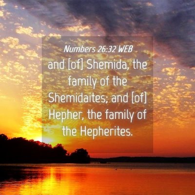 Picture 04 - Numbers 26:32 WEB - and [of] Shemida, the family of the Shemidaites; - Bible Verse Picture