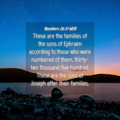Picture 04 - Numbers 26:37 WEB - These are the families of the sons of Ephraim - Bible Verse Picture