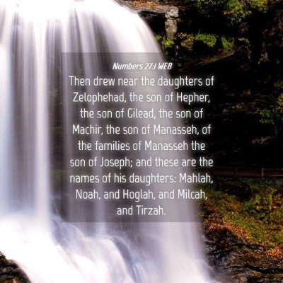 Picture 04 - Numbers 27:1 WEB - Then drew near the daughters of Zelophehad, the - Bible Verse Picture