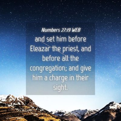 Picture 04 - Numbers 27:19 WEB - and set him before Eleazar the priest, and before - Bible Verse Picture