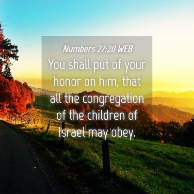 Picture 04 - Numbers 27:20 WEB - You shall put of your honor on him, that all the - Bible Verse Picture