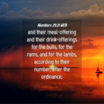 Picture 04 - Numbers 29:21 WEB - and their meal-offering and their drink-offerings - Bible Verse Picture