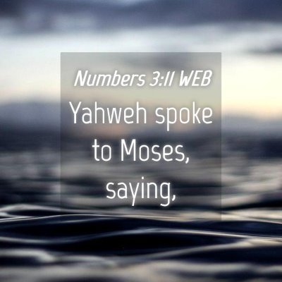 Picture 04 - Numbers 3:11 WEB - Yahweh spoke to Moses, - Bible Verse Picture