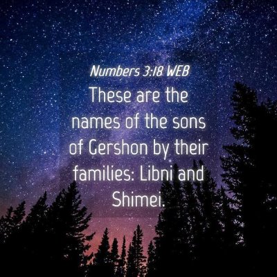 Picture 04 - Numbers 3:18 WEB - These are the names of the sons of Gershon by - Bible Verse Picture